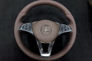 Перетяжка руля и подушки натуральной кожей на Мерседес